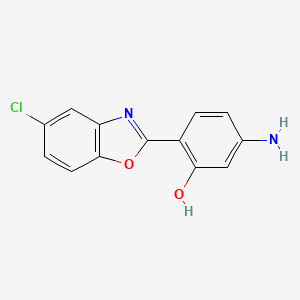 molecular formula C13H9ClN2O2 B1269364 5-Amino-2-(5-chloro-1,3-benzoxazol-2-yl)phenol CAS No. 22105-55-1