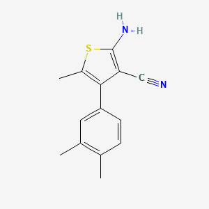 molecular formula C14H14N2S B1269373 2-氨基-4-(3,4-二甲苯基)-5-甲硫代苯并噻吩-3-腈 CAS No. 438219-18-2