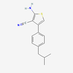 molecular formula C15H16N2S B1269374 2-Amino-4-(4-isobutylphenyl)thiophene-3-carbonitrile CAS No. 438218-65-6