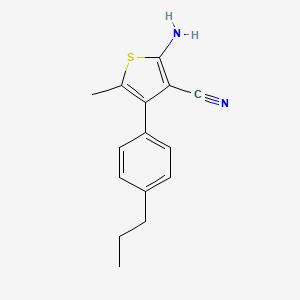 molecular formula C15H16N2S B1269377 2-Amino-5-methyl-4-(4-propylphenyl)thiophene-3-carbonitrile CAS No. 519016-79-6