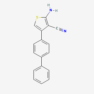 molecular formula C17H12N2S B1269378 2-Amino-4-biphenyl-4-ylthiophene-3-carbonitrile CAS No. 519016-83-2