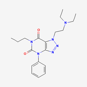 1H-1,2,3-Triazolo(4,5-d)pyrimidine-5,7(4H,6H)-dione, 1-(2-(diethylamino)ethyl)-4-phenyl-6-propyl-