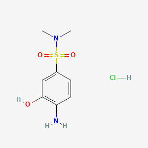 molecular formula C8H13ClN2O3S B12693830 4-Amino-3-hydroxy-N,N-dimethylbenzenesulphonamide monohydrochloride CAS No. 94248-95-0