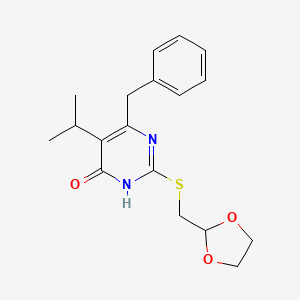 4(1H)-Pyrimidinone, 2-((1,3-dioxolan-2-ylmethyl)thio)-5-(1-methylethyl)-6-(phenylmethyl)-