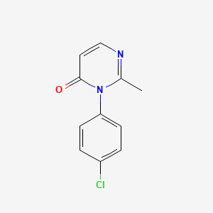 molecular formula C11H9ClN2O B12693887 4(3H)-Pyrimidinone, 3-(4-chlorophenyl)-2-methyl- CAS No. 87356-56-7