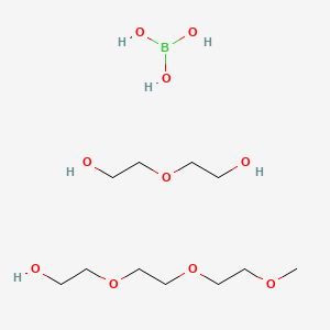 molecular formula C11H29BO10 B12693903 Boric acid (H3BO3), ester with 2-(2-(2-methoxyethoxy)ethoxy)ethanol and 2,2'-oxybis(ethanol) CAS No. 58391-97-2