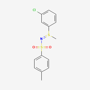 molecular formula C14H14ClNO2S2 B12693910 N-((3-Chlorophenyl)(methyl)-lambda(4)-sulfanylidene)-4-methylbenzenesulfonamide CAS No. 38695-76-0