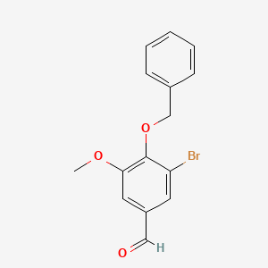 molecular formula C15H13BrO3 B1269393 4-(Benzyloxy)-3-bromo-5-methoxybenzaldehyde CAS No. 2556-04-9
