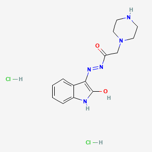 1-Piperazineacetic acid, (2-oxo-3-indolinylidene)hydrazide, dihydrochloride, sesquihydrate, (Z)-