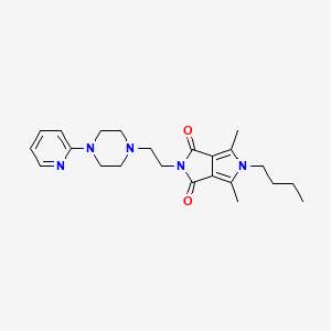 molecular formula C23H31N5O2 B12693945 Pyrrolo(3,4-c)pyrrole-1,3(2H,5H)-dione, 5-butyl-4,6-dimethyl-2-(2-(4-(2-pyridinyl)-1-piperazinyl)ethyl)- CAS No. 151722-71-3