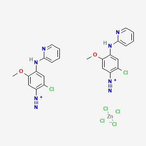 molecular formula C24H20Cl6N8O2Zn B12693965 2-chloro-5-methoxy-4-(pyridin-2-ylamino)benzenediazonium;tetrachlorozinc(2-) CAS No. 84812-59-9