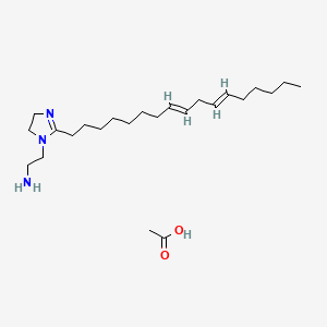 molecular formula C22H41N3.C2H4O2<br>C24H45N3O2 B12693978 2-(Heptadeca-8,11-dienyl)-4,5-dihydro-1H-imidazole-1-ethylamine monoacetate CAS No. 94138-76-8