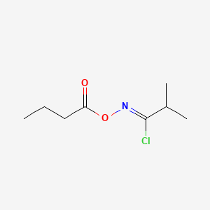 molecular formula C8H14ClNO2 B12693981 2-Methyl-N-(1-oxobutoxy)propanimidoyl chloride CAS No. 126794-89-6