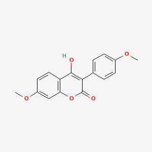 molecular formula C17H14O5 B12693986 4-Hydroxy-7-methoxy-3-(4-methoxyphenyl)-2H-chromen-2-one CAS No. 39923-40-5