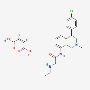 Acetamide, 2-(ethylamino)-N-(1,2,3,4-tetrahydro-4-(p-chlorophenyl)-2-methyl-8-isoquinolinyl)-, maleate