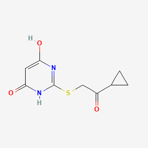 molecular formula C9H10N2O3S B1269406 1-环丙基-2-[(4,6-二羟基嘧啶-2-基)硫基]乙酮 CAS No. 337488-30-9