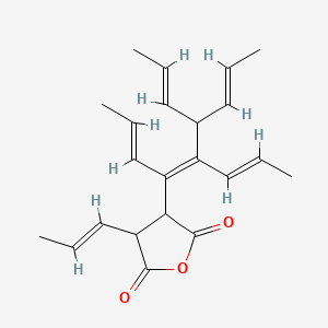 molecular formula C22H28O3 B12694088 2,5-Furandione, 3-(hexapropenyl)dihydro- CAS No. 52854-78-1