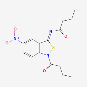 N-(5-Nitro-1-(1-oxobutyl)-2,1-benzisothiazol-3(1H)-ylidene)butanamide