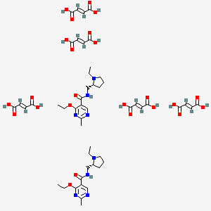 molecular formula C50H68N8O24 B12694114 (E)-but-2-enedioic acid;4-ethoxy-N-[[(2R)-1-ethylpyrrolidin-2-yl]methyl]-2-methylpyrimidine-5-carboxamide CAS No. 84413-97-8