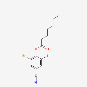 2-Bromo-4-cyano-6-iodophenyl octanoate