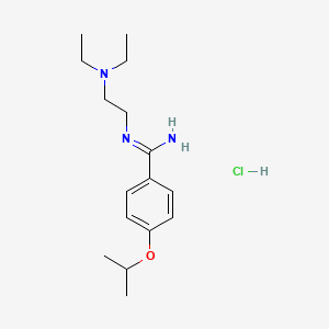 molecular formula C16H28ClN3O B12694133 N'-[2-(diethylamino)ethyl]-4-propan-2-yloxybenzenecarboximidamide;hydrochloride CAS No. 135420-41-6