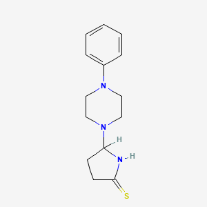 molecular formula C14H19N3S B12694138 5-(4-Phenyl-1-piperazinyl)-2-pyrrolidinethione CAS No. 91703-32-1