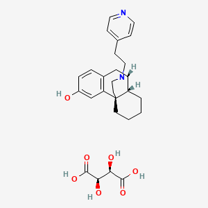 molecular formula C27H34N2O7 B12694141 (-)-17-(2-(4-Pyridyl)ethyl)morphinan-3-ol tartrate CAS No. 63868-32-6