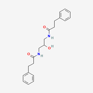 molecular formula C21H26N2O3 B12694144 Benzenepropanamide, N,N'-(2-hydroxy-1,3-propanediyl)bis- CAS No. 138404-87-2