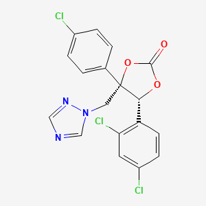 1,3-Dioxolan-2-one, 4-(4-chlorophenyl)-5-(2,4-dichlorophenyl)-4-(1H-1,2,4-triazol-1-ylmethyl)-, (4S,5R)-