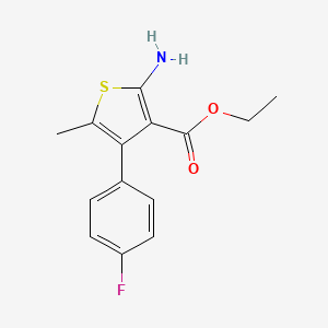 molecular formula C14H14FNO2S B1269421 2-氨基-4-(4-氟苯基)-5-甲硫代吩-3-羧酸乙酯 CAS No. 350989-70-7