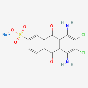 molecular formula C14H7Cl2N2NaO5S B12694214 Monosodium 5,8-diamino-6,7-dichloro-9,10-dihydro-9,10-dioxoanthracene-2-sulphonate CAS No. 83027-37-6