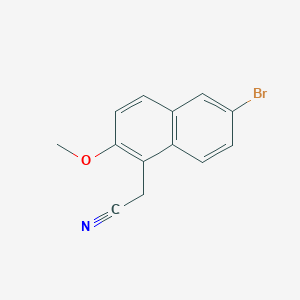 molecular formula C13H10BrNO B1269423 (6-溴-2-甲氧基-1-萘基)乙腈 CAS No. 92643-17-9
