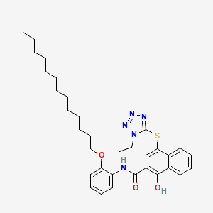 2-Naphthalenecarboxamide, 4-((1-ethyl-1H-tetrazol-5-yl)thio)-1-hydroxy-N-(2-(tetradecyloxy)phenyl)-