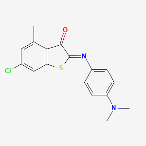 molecular formula C17H15ClN2OS B12694241 6-Chloro-2-[[4-(dimethylamino)phenyl]imino]-4-methylbenzo[B]thiophene-3(2H)-one CAS No. 85169-26-2