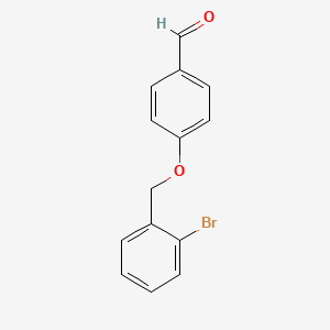 molecular formula C14H11BrO2 B1269425 4-[(2-溴苯甲基)氧基]苯甲醛 CAS No. 632300-46-0