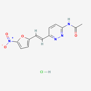 molecular formula C12H11ClN4O4 B12694284 N-[6-[2-(5-Nitro-2-furyl)vinyl]pyridazin-3-YL]acetamide monohydrochloride CAS No. 94248-98-3