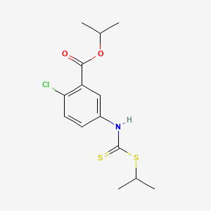 Benzoic acid, 2-chloro-5-((((1-methylethyl)thio)thioxomethyl)amino)-, 1-methylethyl ester