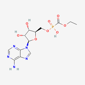 9H-Purin-6-amine, 9-(5-O-((ethoxycarbonyl)hydroxyphosphinyl)-beta-D-ribofuranosyl)-