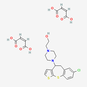 molecular formula C26H29ClN2O9S2 B12694317 (Z)-but-2-enedioic acid;2-[4-(7-chloro-4,5-dihydrothieno[2,3-b][1]benzothiepin-4-yl)piperazin-1-yl]ethanol CAS No. 89011-42-7