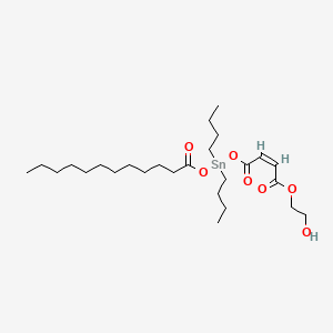 molecular formula C26H48O7Sn B12694330 2-Hydroxyethyl 4-((dibutyl((1-oxododecyl)oxy)stannyl)oxy)-4-oxobut-2-enoate CAS No. 85702-56-3