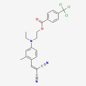 molecular formula C23H20Cl3N3O2 B12694338 2-[[4-(2,2-Dicyanovinyl)-3-methylphenyl]ethylamino]ethyl 4-(trichloromethyl)benzoate CAS No. 86626-75-7