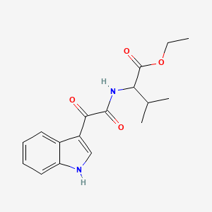 molecular formula C17H20N2O4 B12694341 N-(1H-Indol-3-yloxoacetyl)-DL-valine ethyl ester CAS No. 97529-41-4