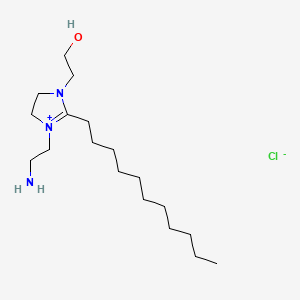 molecular formula C18H38ClN3O B12694349 1-(2-Aminoethyl)-4,5-dihydro-3-(2-hydroxyethyl)-2-undecyl-1H-imidazolium chloride CAS No. 94113-72-1