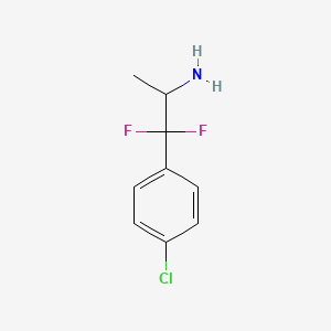 molecular formula C9H10ClF2N B12694384 Benzeneethanamine, 4-chloro-beta,beta-difluoro-alpha-methyl-, (+-)- CAS No. 37410-86-9