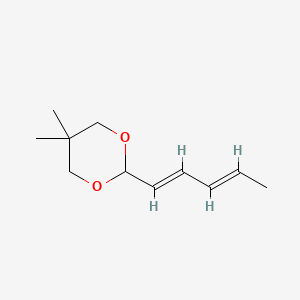 molecular formula C11H18O2 B12694391 1,3-Dioxane, 5,5-dimethyl-2-(1,3-pentadienyl)- CAS No. 72845-83-1