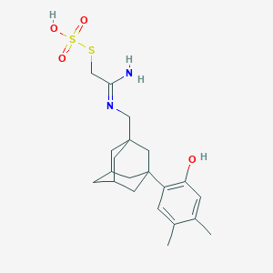 B126944 1-[[(1-Amino-2-sulfosulfanylethylidene)amino]methyl]-3-(2-hydroxy-4,5-dimethylphenyl)adamantane CAS No. 155622-18-7