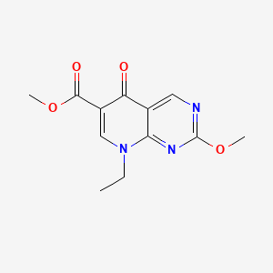 molecular formula C12H13N3O4 B12694440 Methyl 8-ethyl-5,8-dihydro-2-methoxy-5-oxopyrido[2,3-d]pyrimidine-6-carboxylate CAS No. 86651-05-0