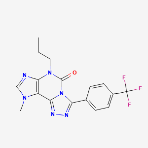 5H-1,2,4-Triazolo(3,4-i)purin-5-one, 6,9-dihydro-9-methyl-6-propyl-3-(4-(trifluoromethyl)phenyl)-