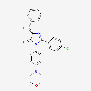 4H-Imidazol-4-one, 3,5-dihydro-2-(4-chlorophenyl)-3-(4-(4-morpholinyl)phenyl)-5-(phenylmethylene)-