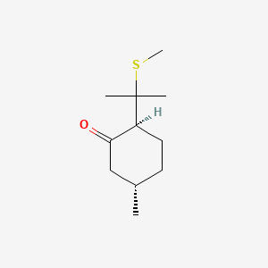 molecular formula C11H20OS B12694495 (2S,5S)-5-methyl-2-(2-methylsulfanylpropan-2-yl)cyclohexan-1-one CAS No. 57129-14-3